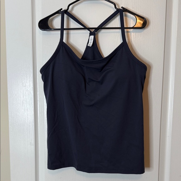 aerie Tops - Aerie Offline Athletic Racerback Tank Top Built in Bra Navy Blue XXL
